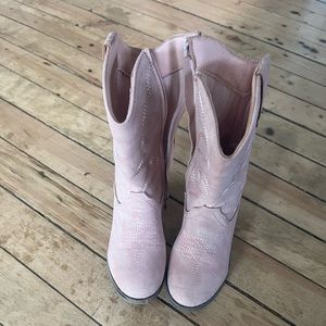 Little girls blush pink boots